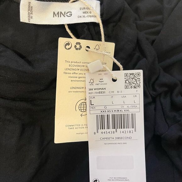 MANGO Turtleneck long sleeve Tshirt size L - Picture 6 of 9